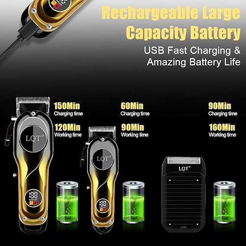 Miniatura 4 de Juego de cortapelos profesional, recortadora de pelo eléctrica, maquinilla de afeitar para hombres, máquina de corte de pelo para peluquería y