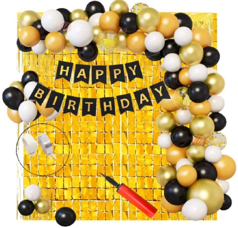 Hk Balloons 60 Pcs Set Happy Birthday Banner Balloon Arch