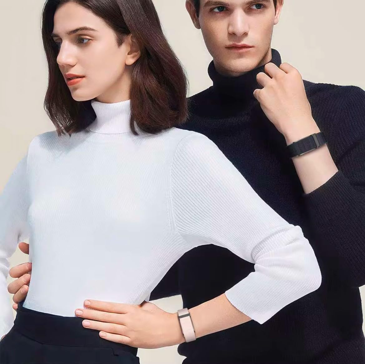 Smartwatch senza schermo, tracker di attività, monitoraggio della tensione, frequenza cardiaca, ossimetria, stress (nero, regolabile, blu)