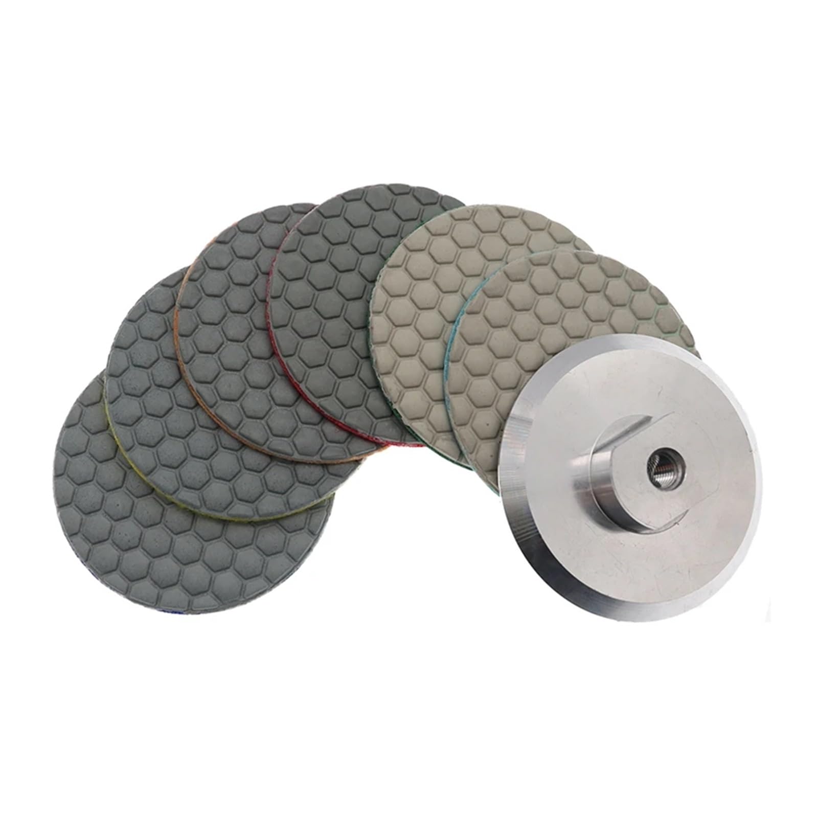 Almohadilla de pulido en seco Super 3 pulgadas, Muela de Diamante Flexible afilada de 80mm for disco de lijado de piedra de mármol y granito, 6 uds. wanglan (Color : Combon B, Size : 5_6 PCS