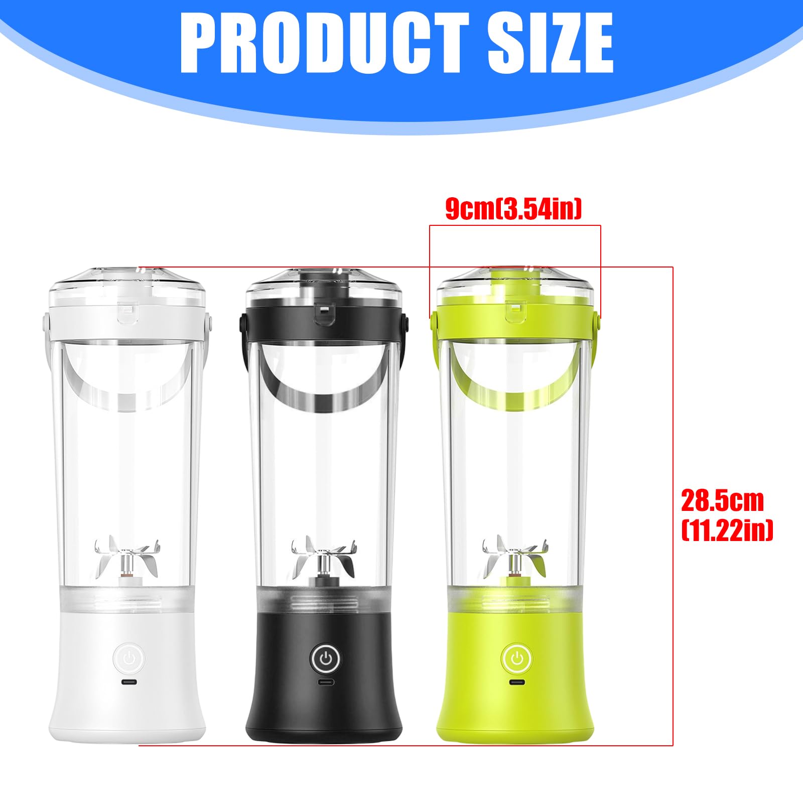 Exprimidor eléctrico de limpieza rápida con mango ergonómico, máquina de procesamiento de frutas eficiente, textura para licuadoras silenciosas de viaje