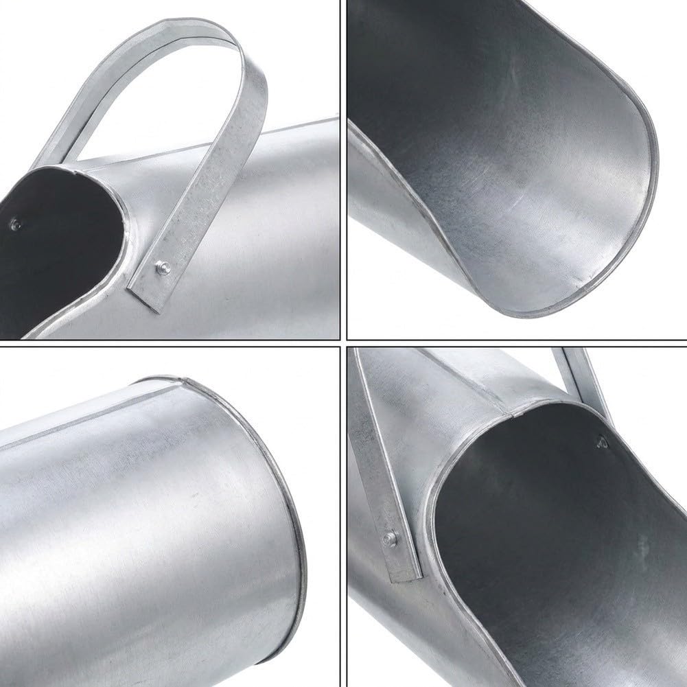 Tolva de para acero Inoxidable para Mortero con Mango Ergonómico - Mezclador para Construcción y Renovación 39x11cm