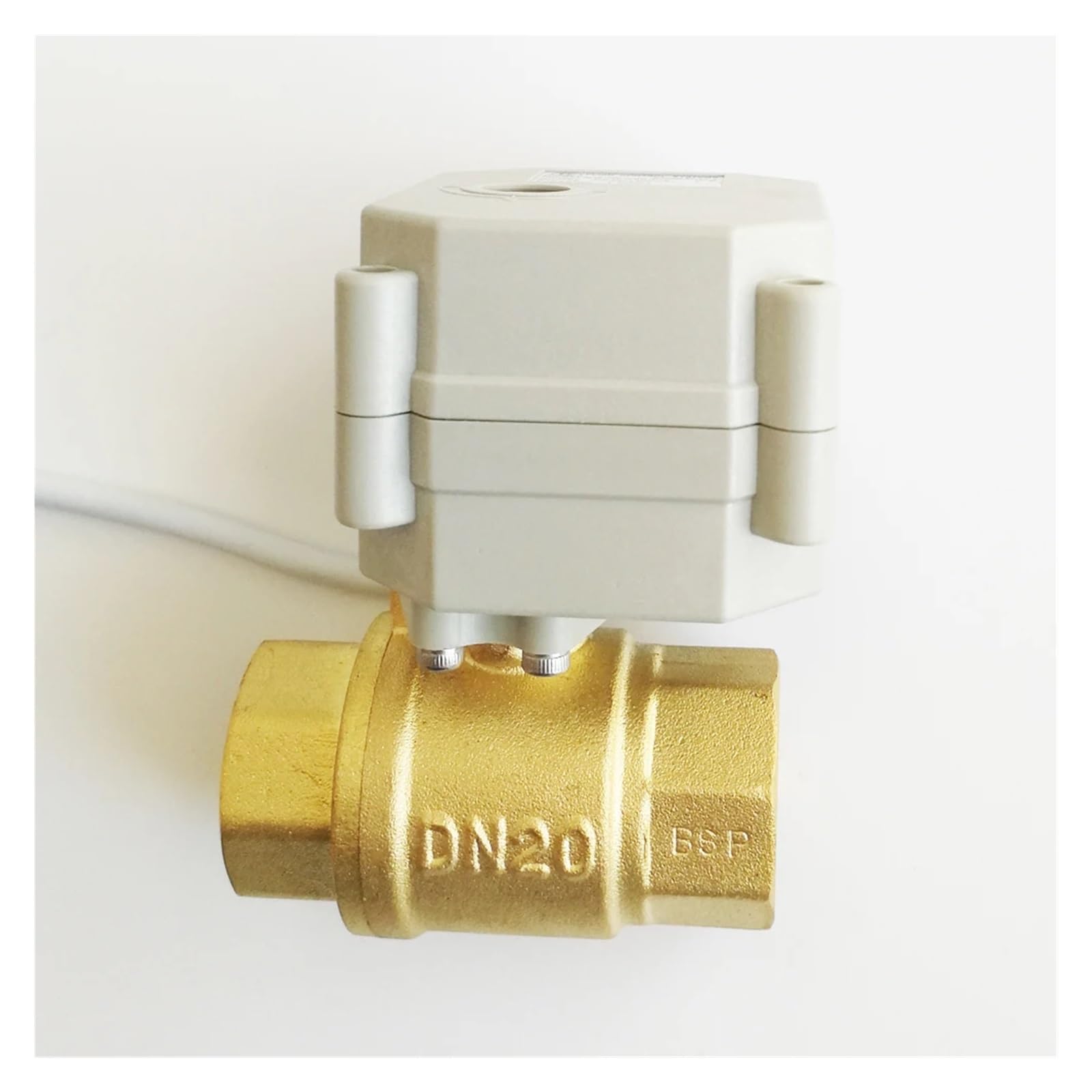 TF20-B2-C Válvula eléctrica de 2 vías latón BSP/NPT 3/4'' DN20 Puerto Completo, Normalmente Abierta/Cerrada, con indicador, CA 110 V-230 V, Engranaje metálico(Bsp,CR202 Normally Close)