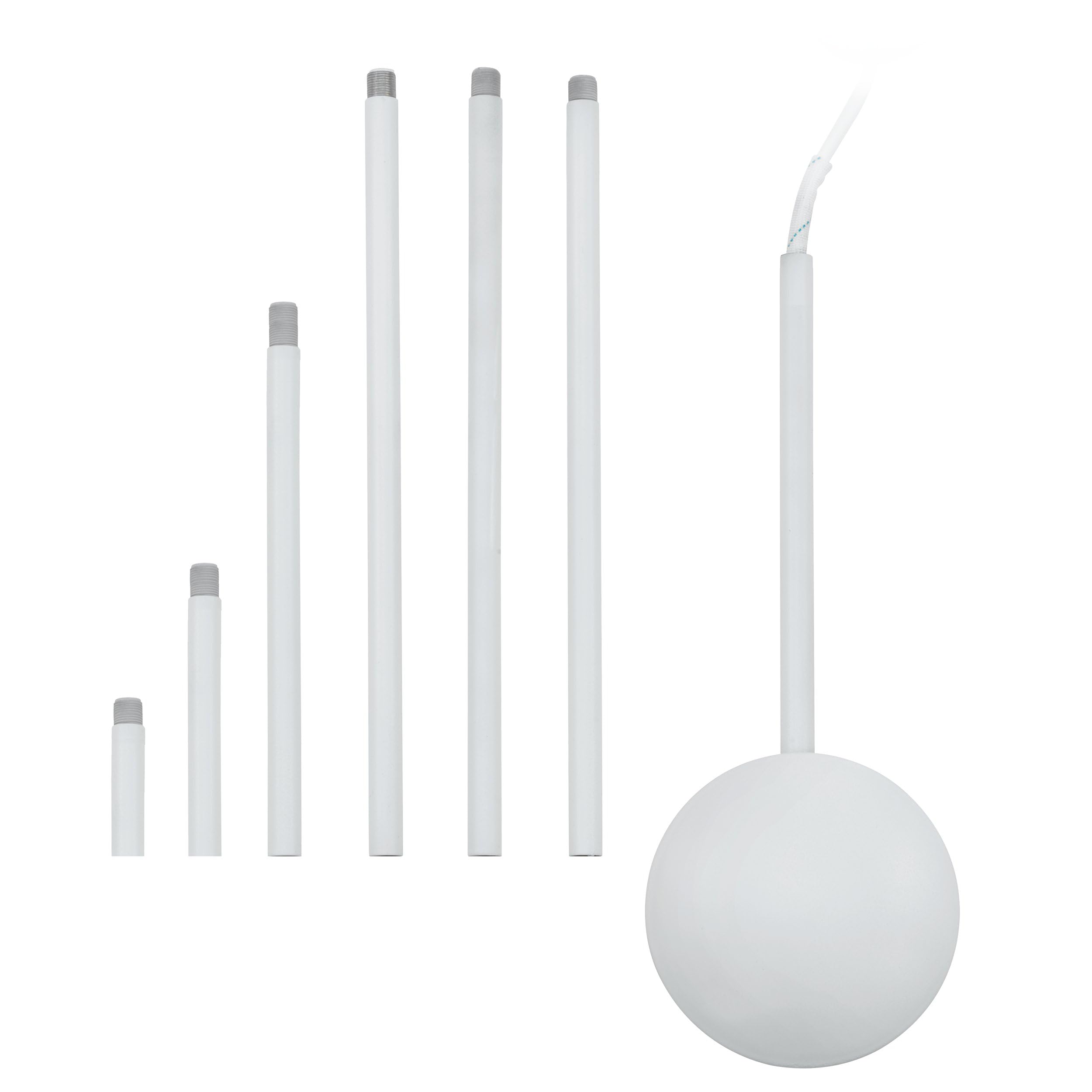 Eglo Canal para cable EXTENTION, guía para cable de acero, color blanco, longitud de 320 a 1570 mm