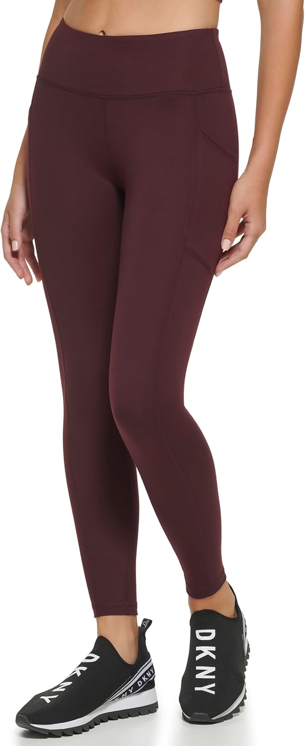 DKNY Women's High Waisted Tummy Control Workout Leggings