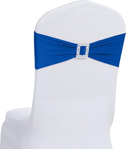 Vista 82 de Joccun 30 cintas elásticas de elastano para silla con hebilla deslizante, lazos elásticos universales para sillas para bodas, banquetes, fiestas