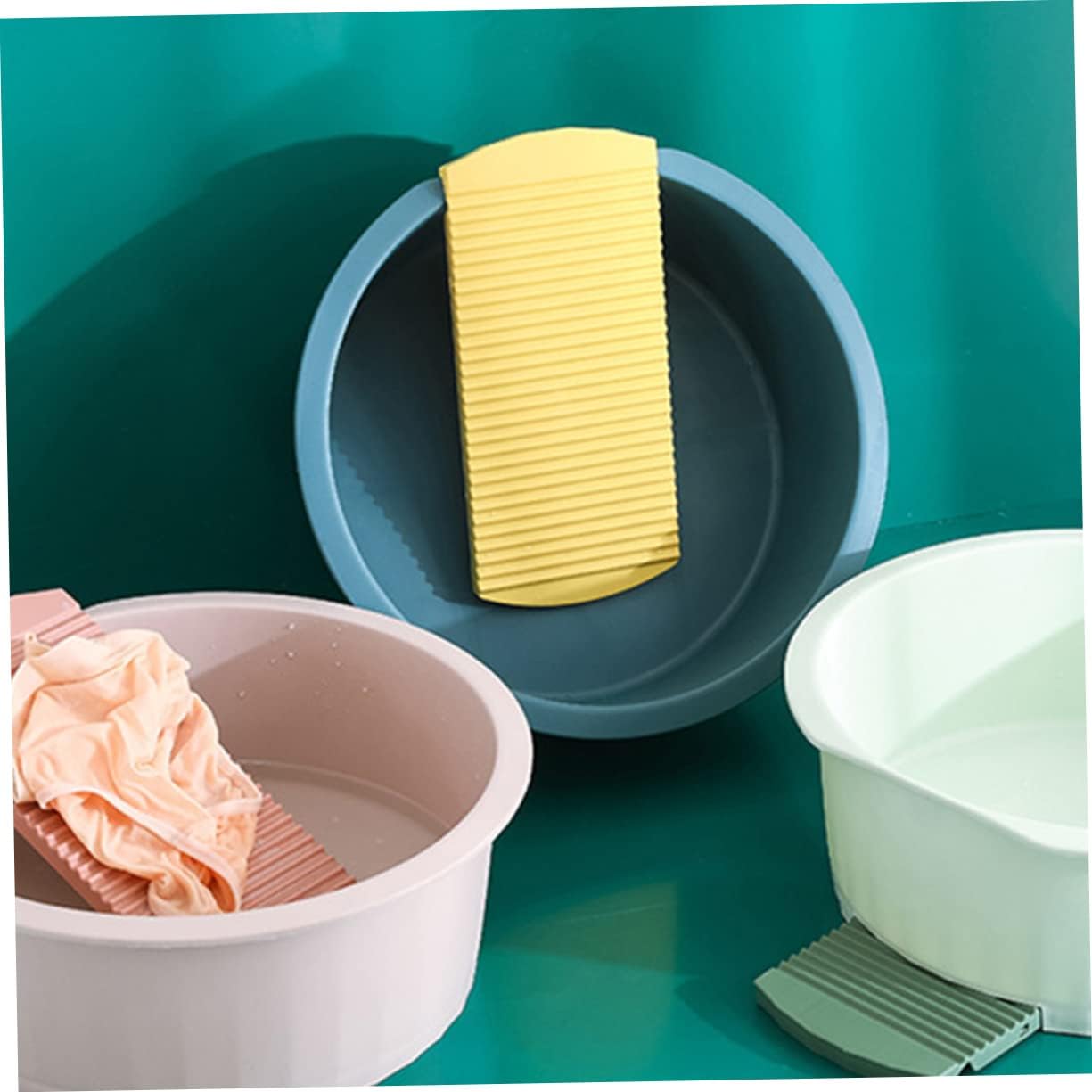 Collapsible Laundry Baskets Grey Plastic Wash Basin Washboard for Hand Washing Clothes Multipurpose Wash Tub for Home Laundry