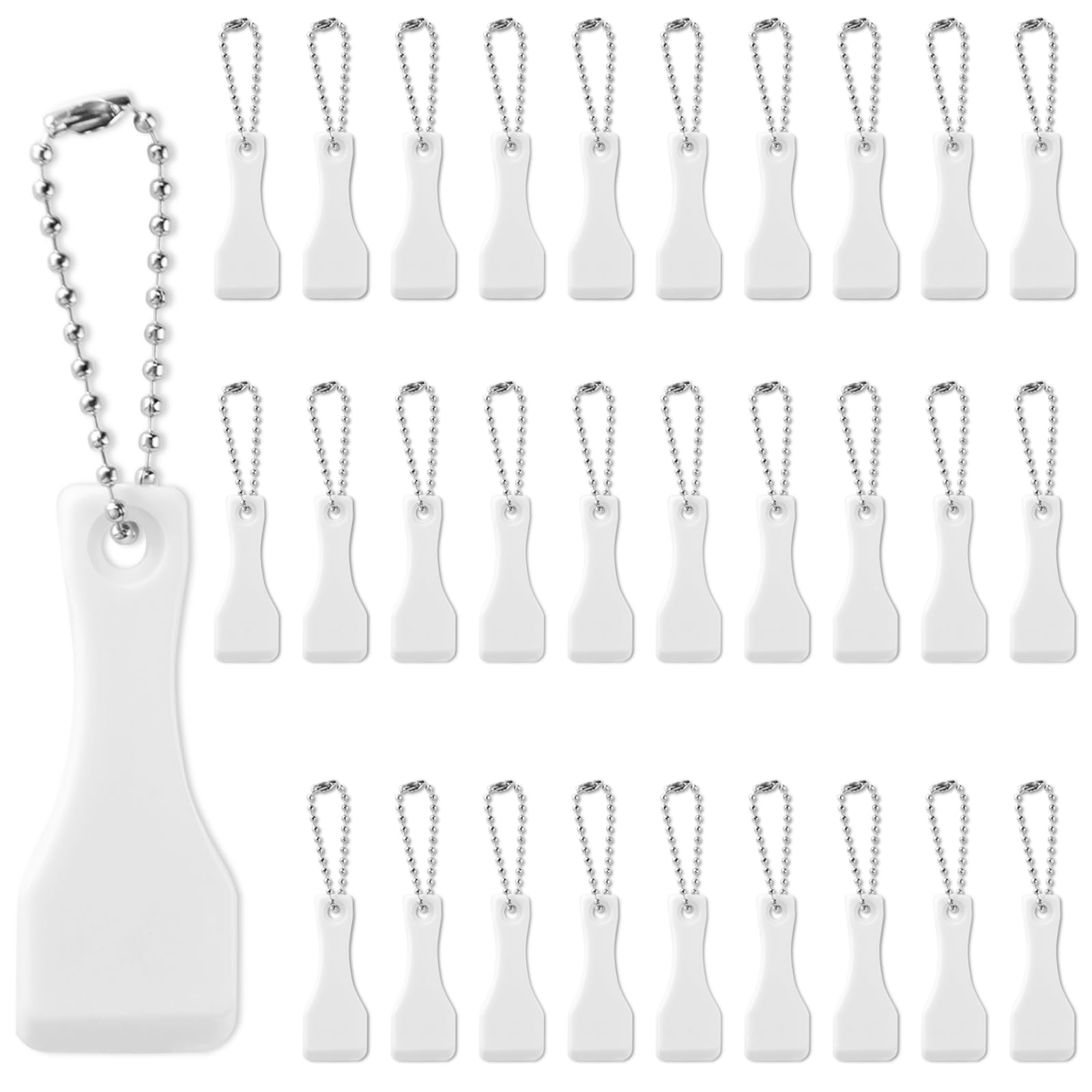 12-Pack Plastic Scraper Keychains – Compact Card Scratcher Tools For Tickets, Labels & Crafts