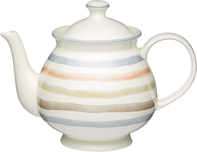 KitchenCraft 6 Cup Ceramic Teapot, Classic Collection, Vintage Style, 1.4L (2.5 pts), Cream
