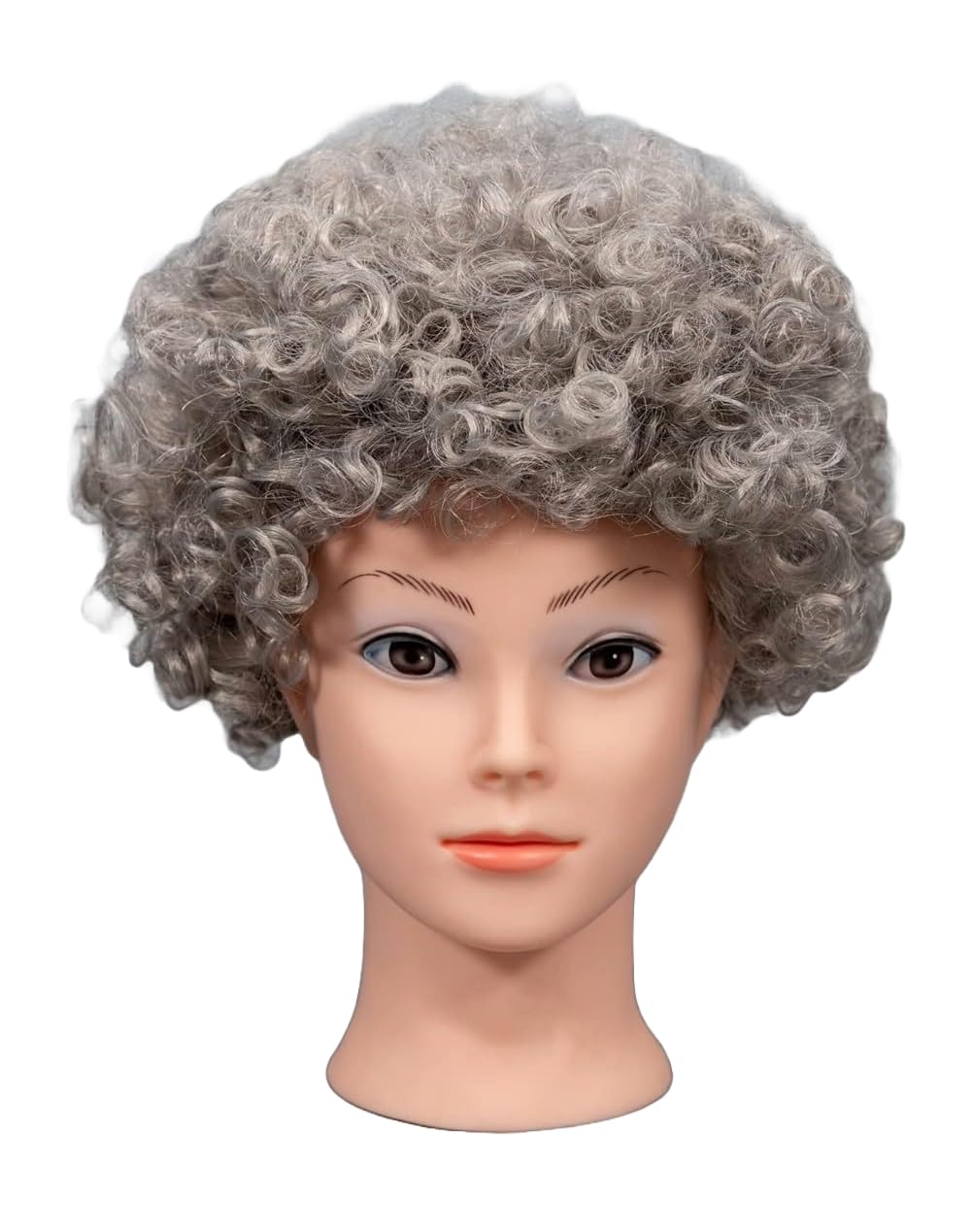 Afro Wigs Curly Bouncy Hair For Fancy Dress Party Costume Disco Accessory Unisex 60s 70S 80s Theme,Grey