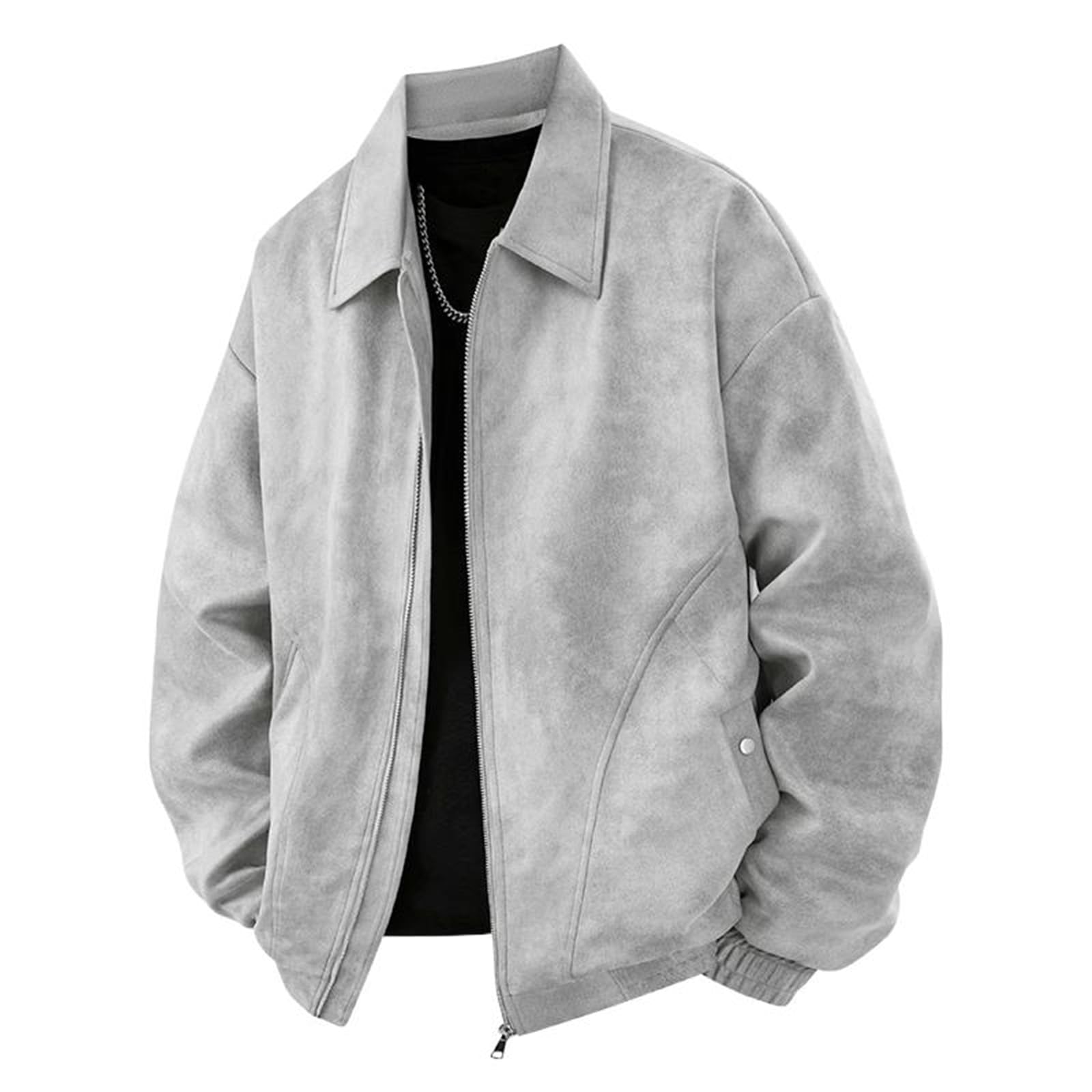 GUOYUXIAO Men's Jacket Male's Hooded Streetwear Outerwear Coat-grey-X-Large