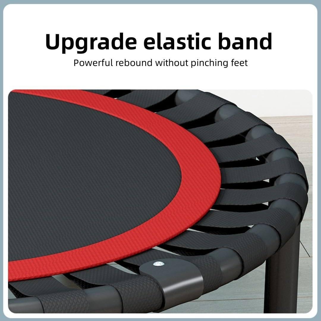 Mini Trampolín Plegable De 40" Con Barra En T/U, Mini Trampolín De Fitness Con Rebote, Trampolín Redondo De Interior Para Niños, Trampolín Universal, Peso Máximo 200 Kg,Rosered-T-bar