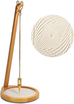 Pit and Pendulum Beautiful Designs | Zen Garden for Desk Automatic Similar to Newtons Cradle & Buddha Board Great Office Gift Large 23", Oak