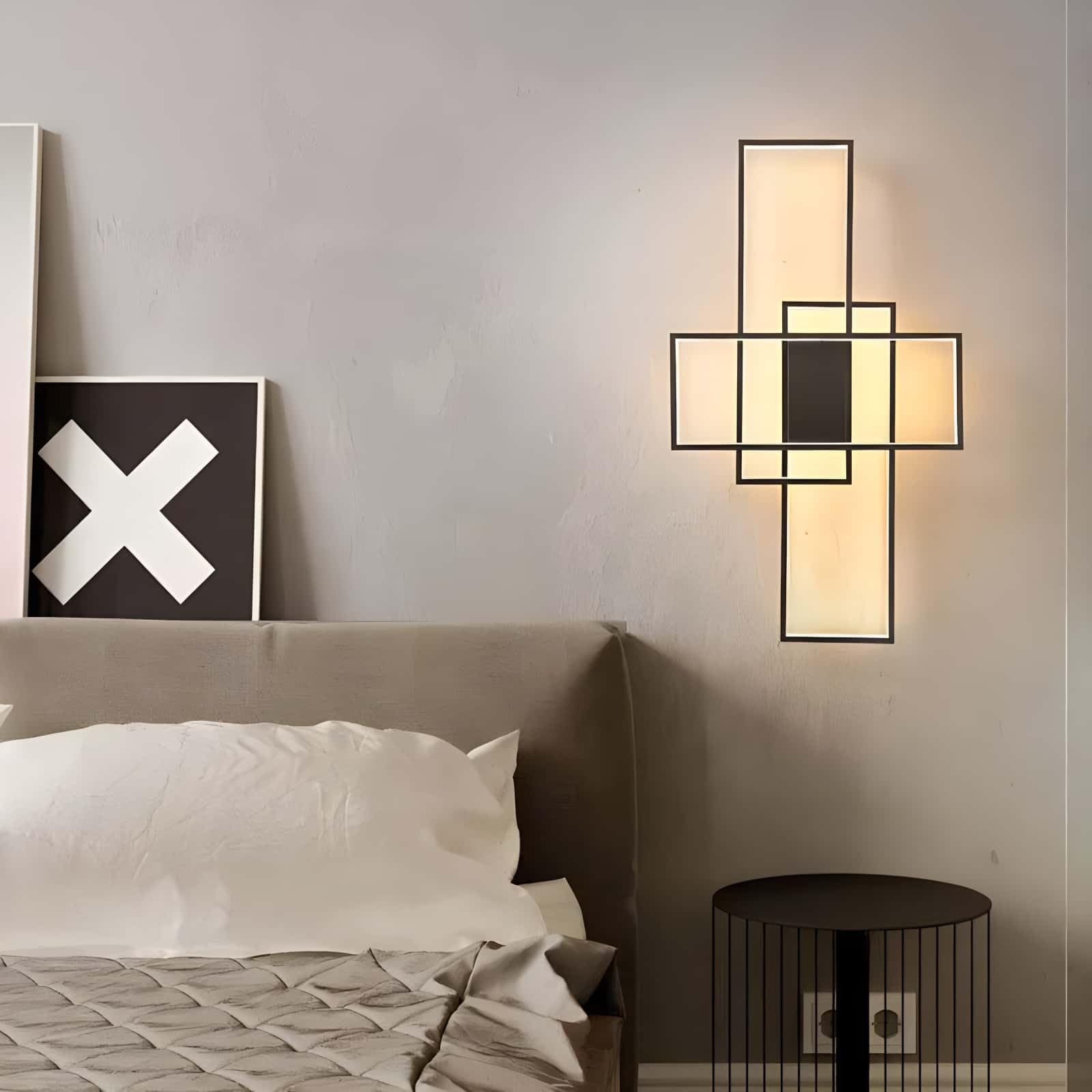 Plafonnier LED Moderne, Dimmable 2700-6500K, avec Télécommande 59W, Plafonnier pour Salon, Chambre, Cuisine, Couloir, Balcon, Salle à Manger (Noir, 80 * 45 * 9cm)