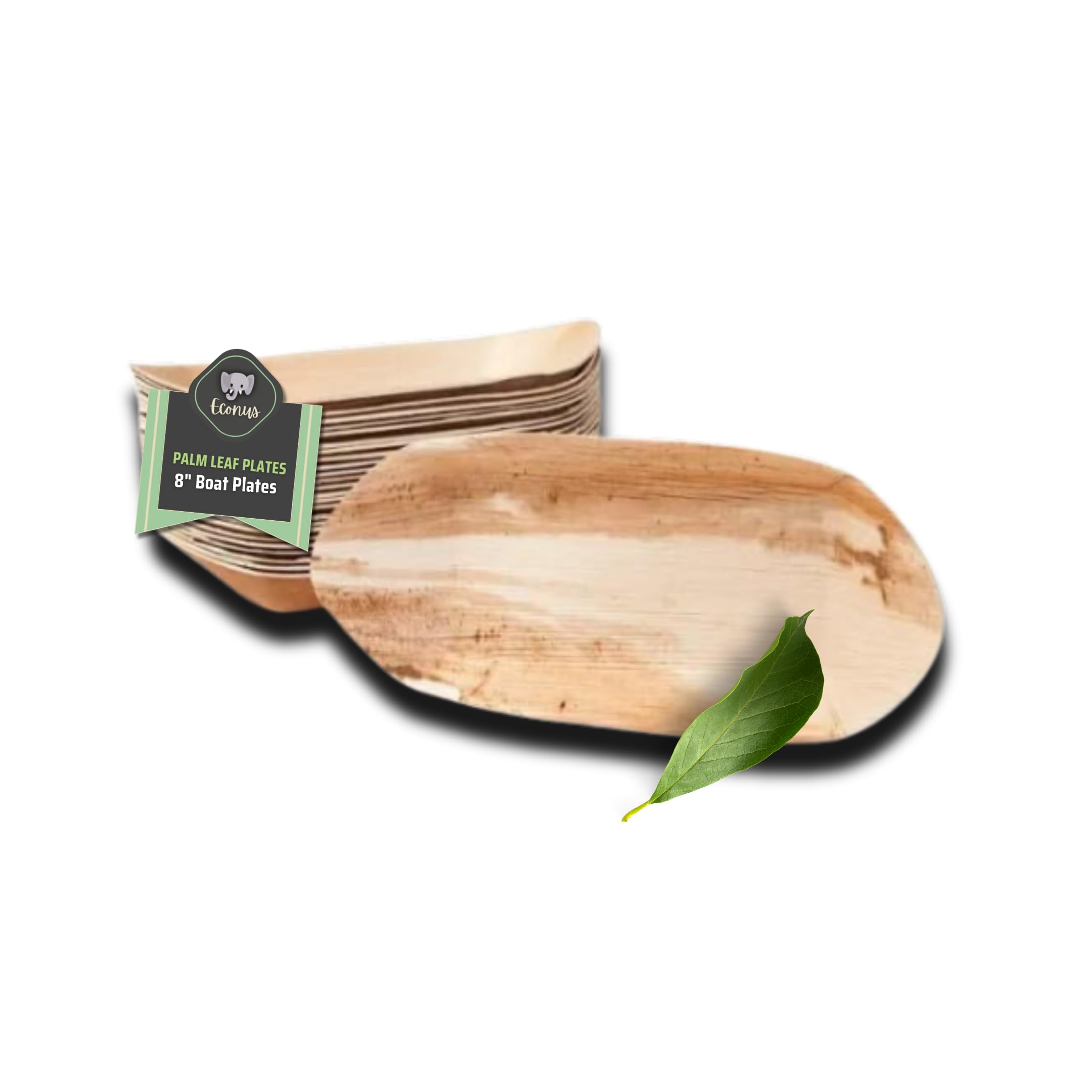 ECONUS [8", 30-Pack Palm Leaf Boat Shaped Plates | Disposable Eco-Friendly Biodegradable Like Bamboo Plates | Party, Wedding, Event Plates (B08DCZQR2M) Amazon Price History, Amazon Price Tracker