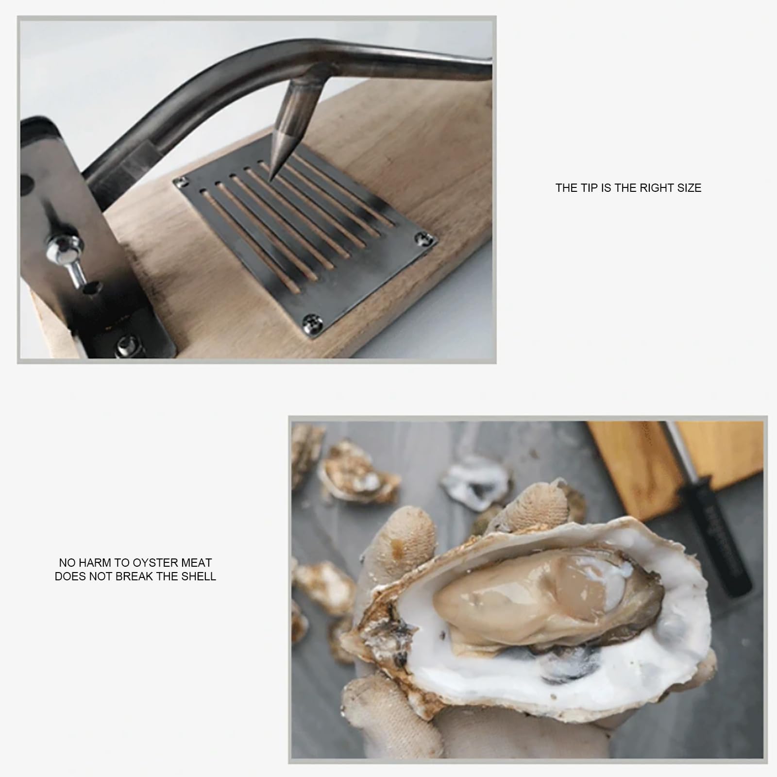Cuchillo portátil para descascarar ostras, Herramienta para descascarar Altura Ajustable, abridor de ostras sin instalación, Cuchillo para ostras de Acero Inoxidable doméstico y Comercial