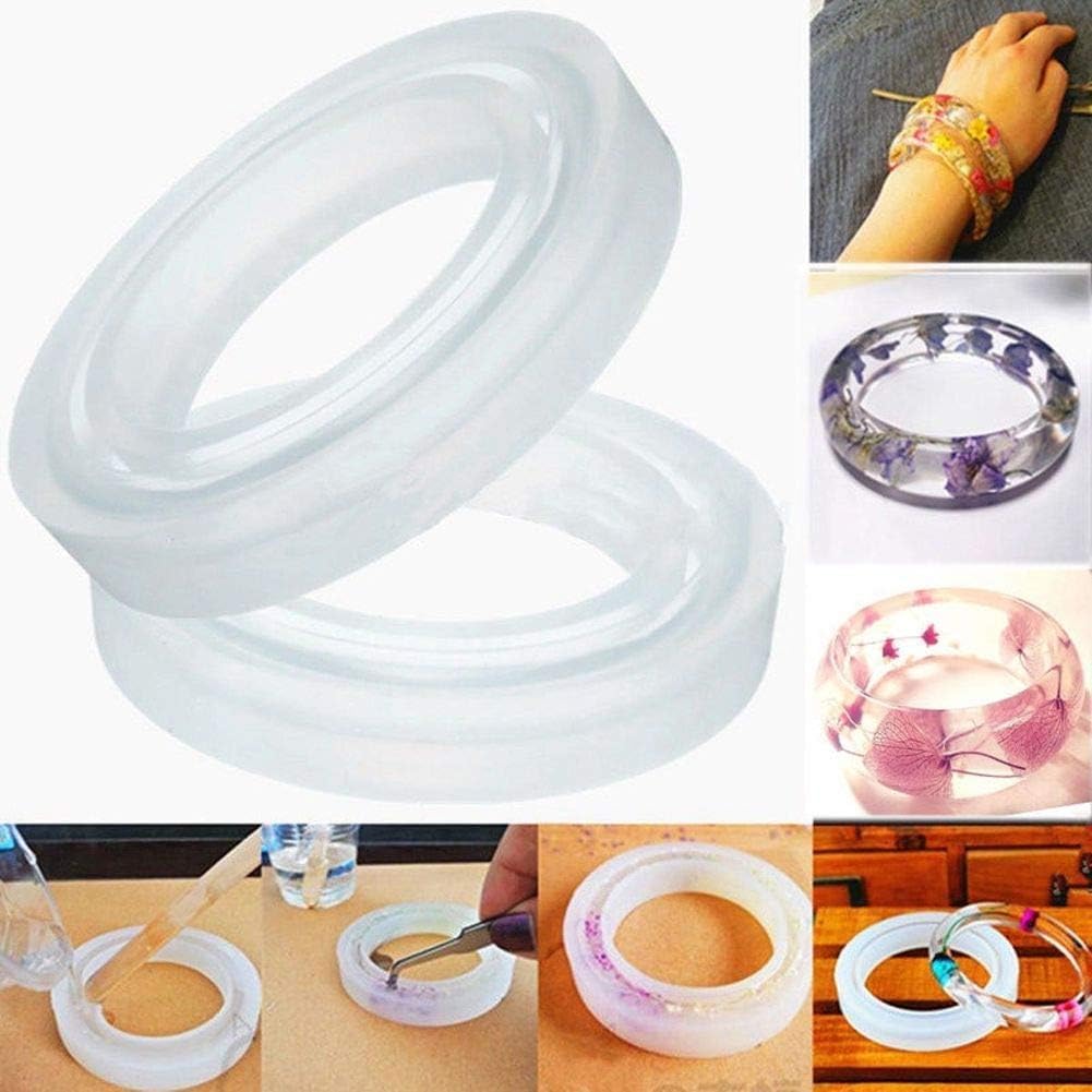 Pixora 4 Pieces Assorted Size Silicone Bracelet Mold Resin Casting Mold Round Jewelry Mold Bangle Bracelet Mold for Jewelry Making DIY Crafts Supplies 2