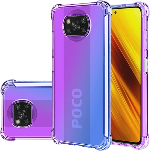 Funda para Poco X3 NFCPoco X3 ProPoco X3, M2007J20CG Linda Caso para Niñas Mujeres, Gradient Slim Anti Scratch Soft TPU Funda protectora a prueba de