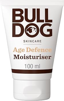 BULLDOG SKINCARE Age Defence Moisturiser for Men, With Marine Algae, 100ml | All-day moisturiser for brighter-looking skin, reduces appearance of fine lines and wrinkles, natural origin ingredients