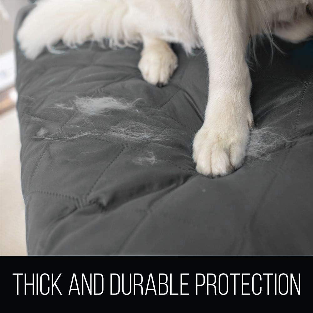 Sofa Shield Patented Loveseat Slipcover, Reversible Tear Resistant Soft Quilted Microfiber, 54" Seat Width, Durable Furniture Stain Protector with Straps, Washable Cover for Dogs, Kids, Charcoal : Home & Kitchen