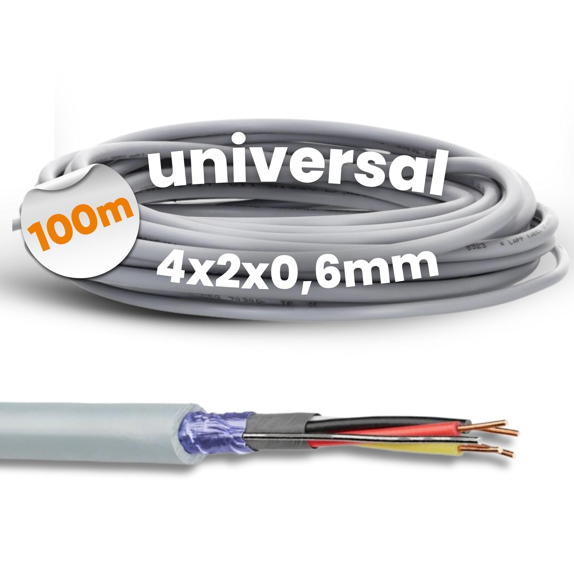 Lapp 100m Telefonkabel J-Y(ST) Y 4x2x0,6mm - Telefonleitung 8-Adrig