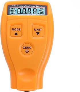 mewmewcat Medidor De Espessura De Tinta,Medidor de espessura de tinta Medidor de espessura de revestimento Medidor de espessura de tinta com visor LCD retroiluminado (laranja)