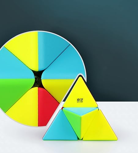 Miniatura 5 de AMAZA Pirámide Speed Cube QiYi Toys 2X2 Speed Cube Stickless Triángulo Magic Cube Puzzle Juguete Colorido