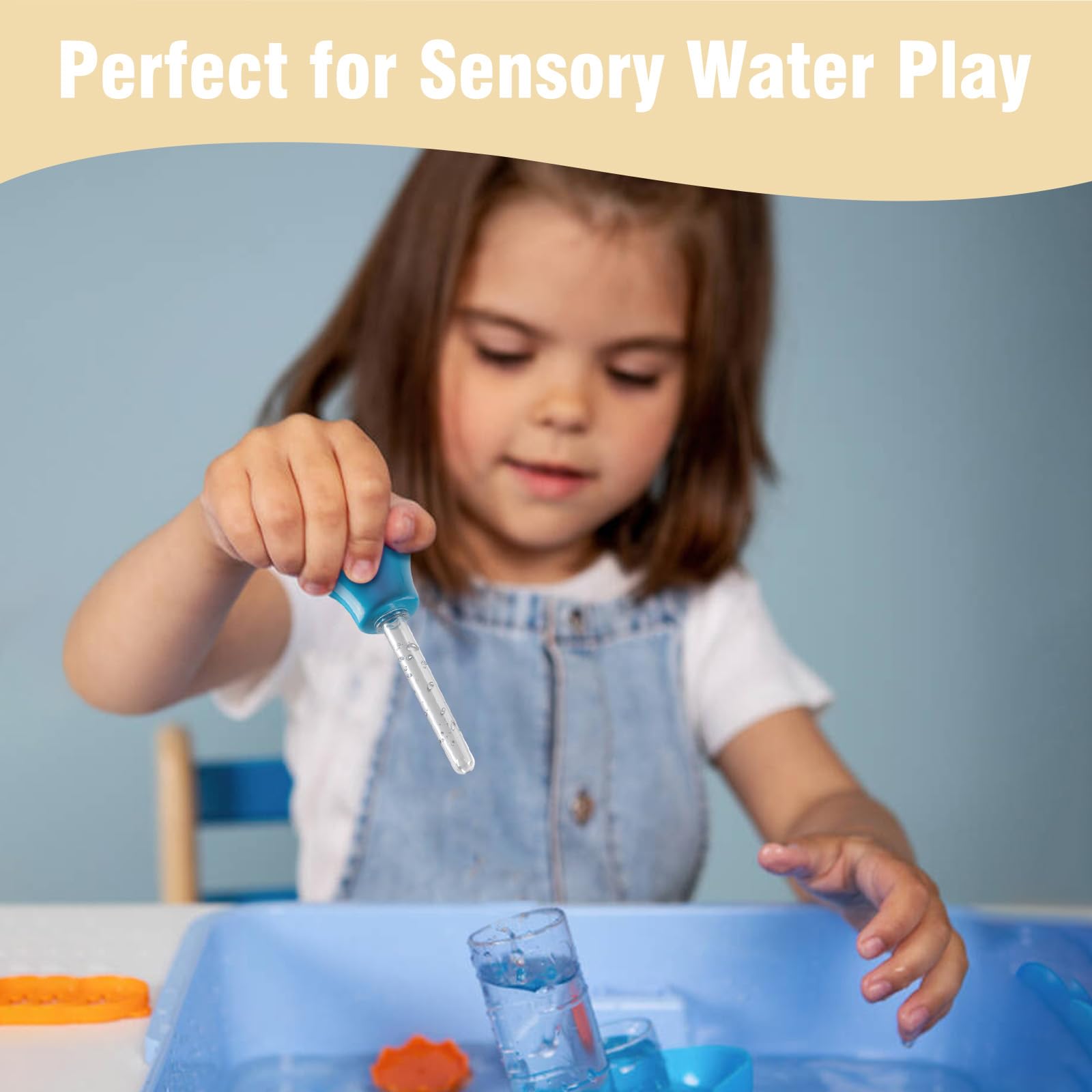 niCWhite 6pcs Colorful Eye Droppers for Kids Jumbo Silicone Plastic Liquid Droppers Sensory Play Toys Pipettes, Ages 3+ - Image 2