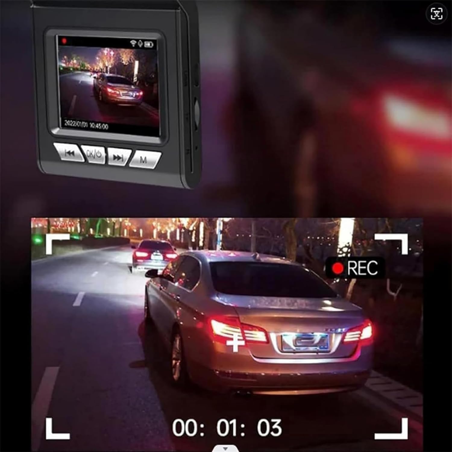 Self-Adhesive HD Dashboard Camera, 2024 Upgrade 4K Front Dash Camera for Cars, Mini Dashboard Car Recorder Camera with Night Vision, Loop Recording, 24H Parking Mode (Cigarette Lighter Cable,32G)