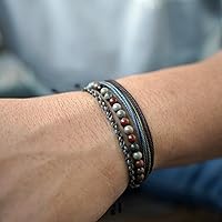 Vista 278 de Handmade Natural Stone Beaded Healing Bracelet Gift for Men Adjustable Rope String Bracelet