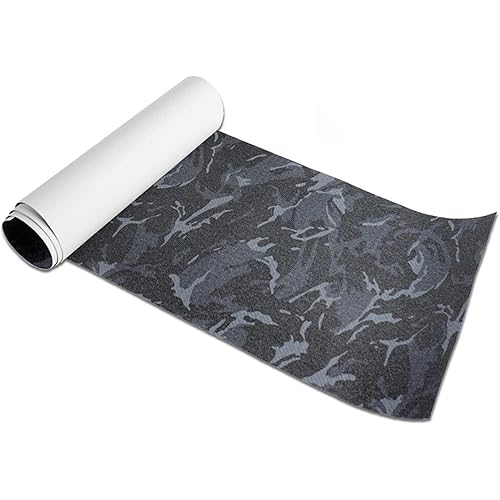 BooTaa Skateboard Grip Tape Sheet,45.2x10.6 inch, Bubble Free, Waterproof, Longboard Griptape, Black Scooter Grip Tape, Sandpaper for Rollerboard, Stairs, Gun, Pedal, Pistol,Wheelchair, Step(115x27cm)