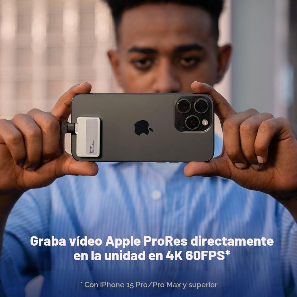 Lexar 1TB Professional Go SSD portátil, Compatible con Apple ProRes, hasta