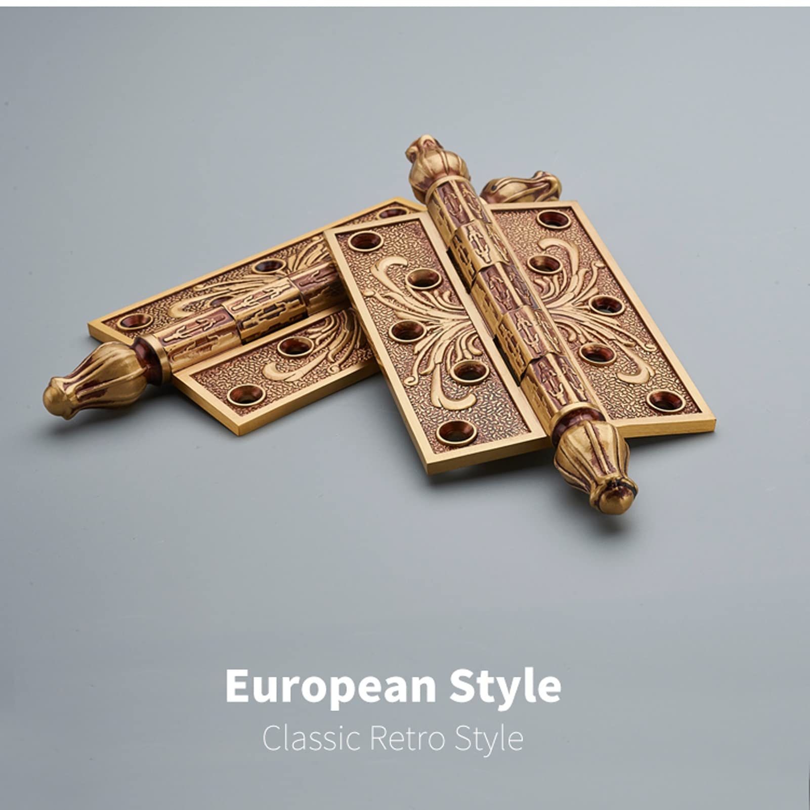 1pcs 4 "/ 5" Cabeza Espesa Con Bisagras Y Cabeza Europeas Con Bisagras Integrales For Puerta De Madera Maciza(A,5INCH)