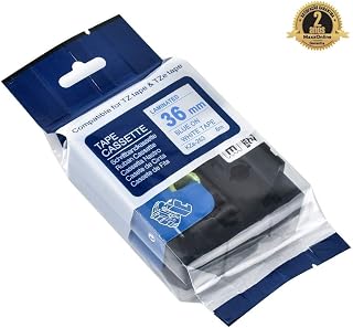 FITA ROTULADOR BROTHER COMPATÍVEL Tz Tz2 TzE Tze-263 BRANCO 36mm AZUL