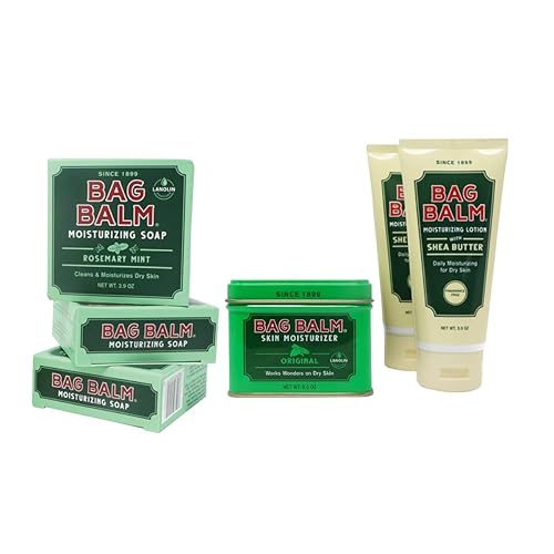Bag Balm Vermont - Kit de inicio original con loción hidratante, jabón hidratante y bálsamo de fórmula original Bag Balm Vermont - Kit de inicio original con loción hidratante, jabón hidratante y bálsamo de fórmula original
