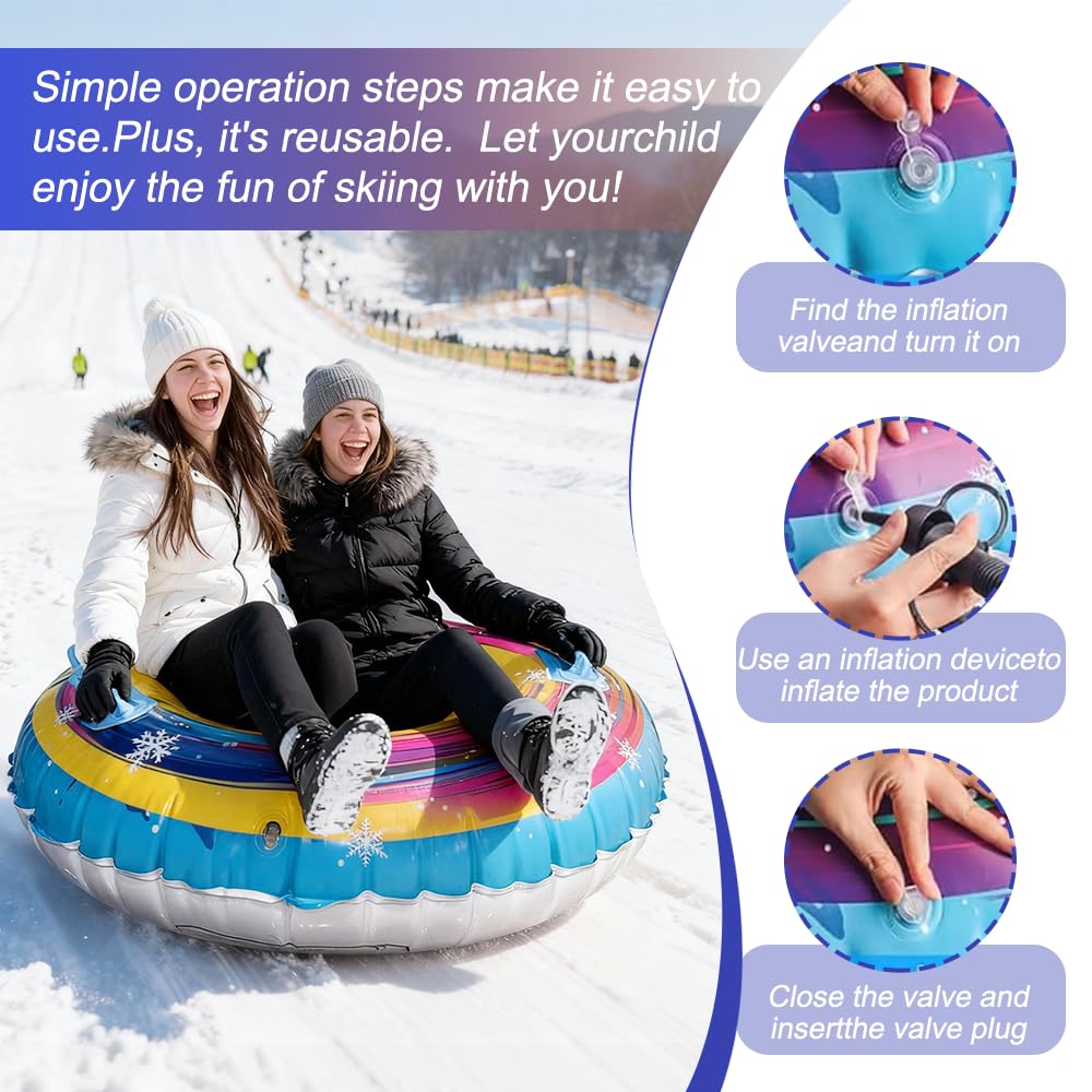 Tabla de Trineo de Nieve para Niños, Juego de Bob Plástico, Snowboard Unisex para Niño y Adulto