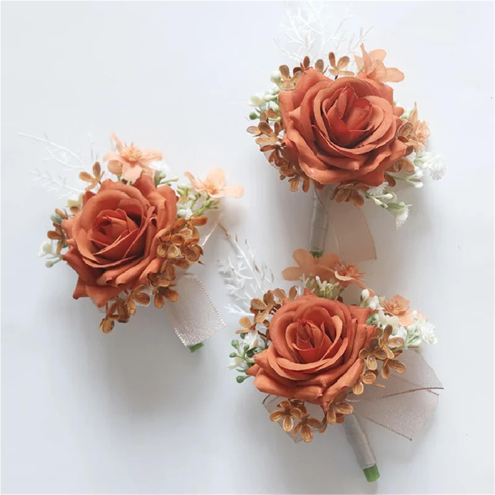 Ansteckblume BräUtigam Hochzeit Blumenstrauß Künstliche Blume Geschäftsfeier Eröffnungsgast Corsage Boutonniere Überreichte Orange | Handed flower