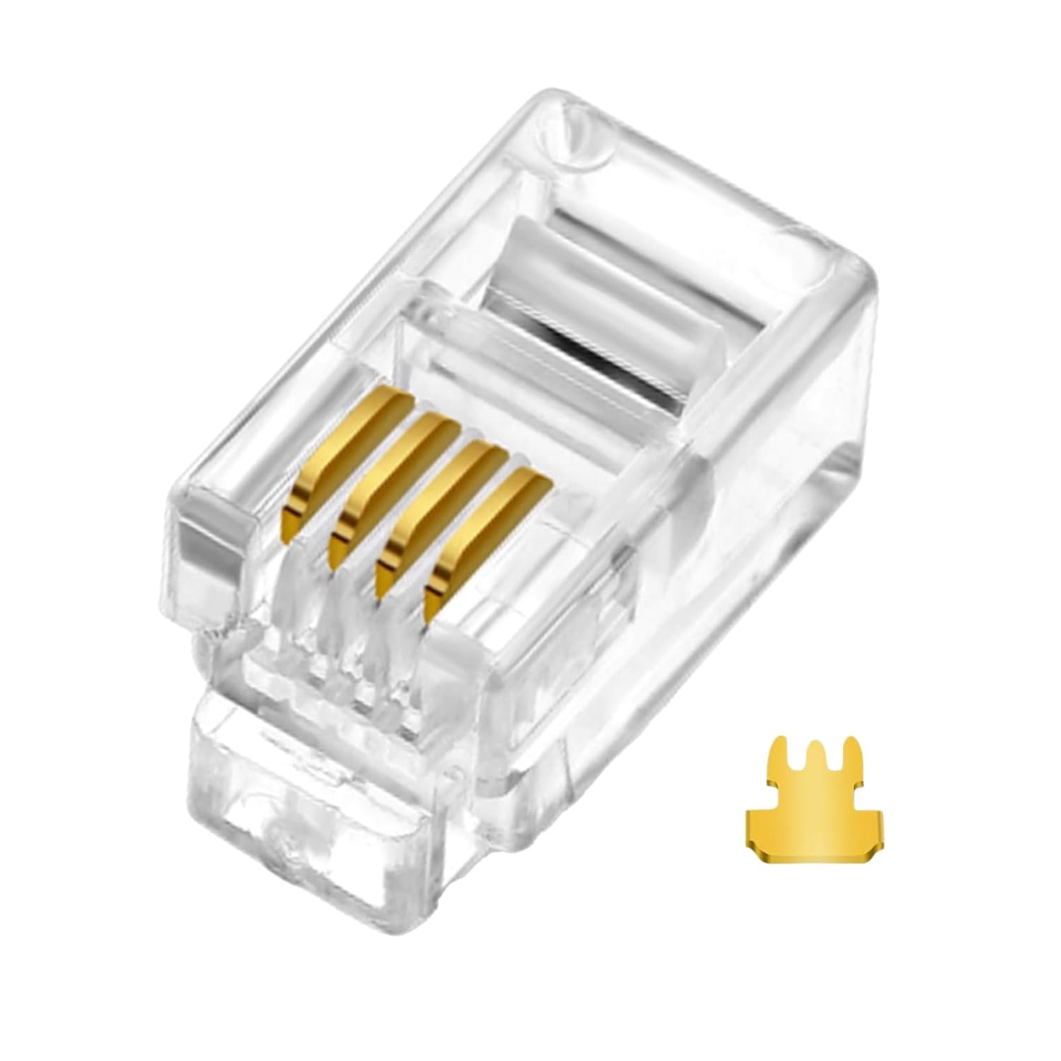 20PCS RJ9(RJ9/RJ10/RJ22) 4P4C Telephone Cable Modular Plug Connector for Phone Handset Cord