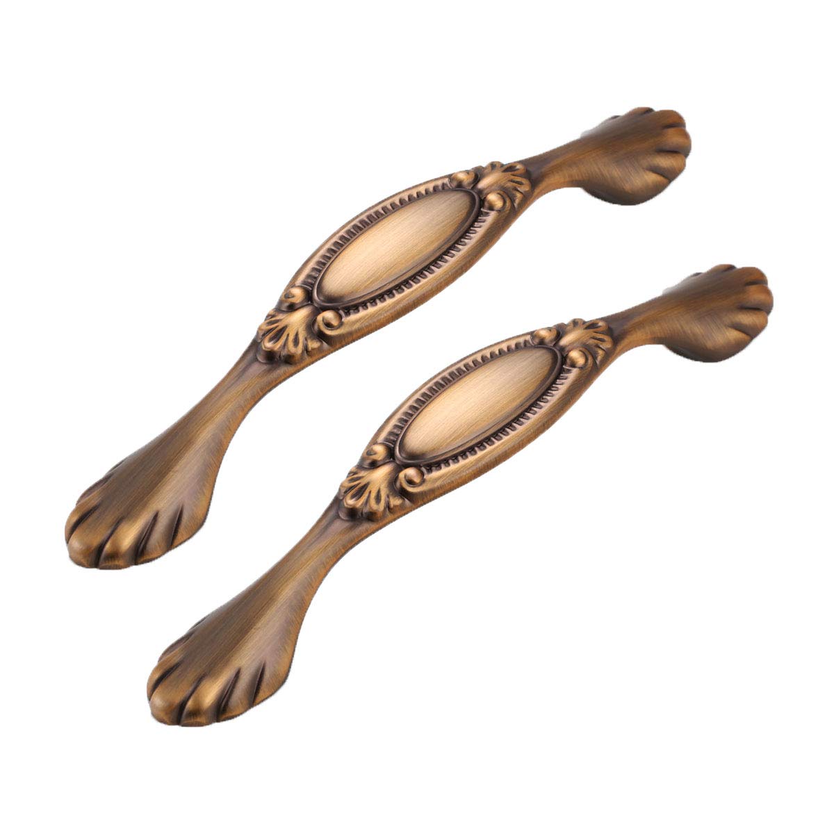 Wushadehans Antique Coffee Antique Brass Cabinet Drawer Handles European Style For Furniture Dresser Closet Wardrobe Hole Distance 96Mm 128Mm 2Pcs(,Hole Distance 128Mm)