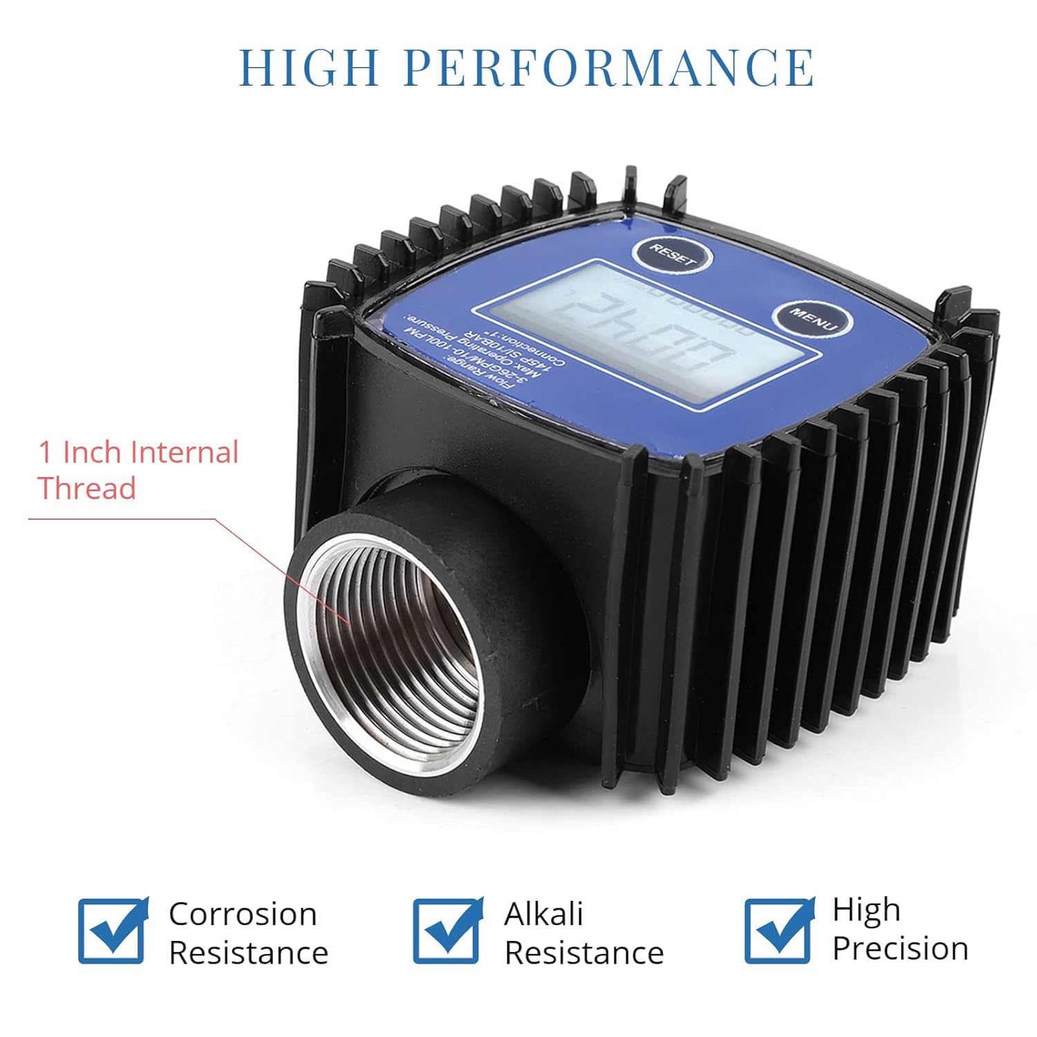 Medidor de Flujo Digital 1 Pulgada, Medidor de Flujo Diésel de Agua de Alta Precisión con Pantalla Digital y 1 Pulgada de Rosca Interna 5-120 litros/Minuto para Gasolina, Urea, Líquido