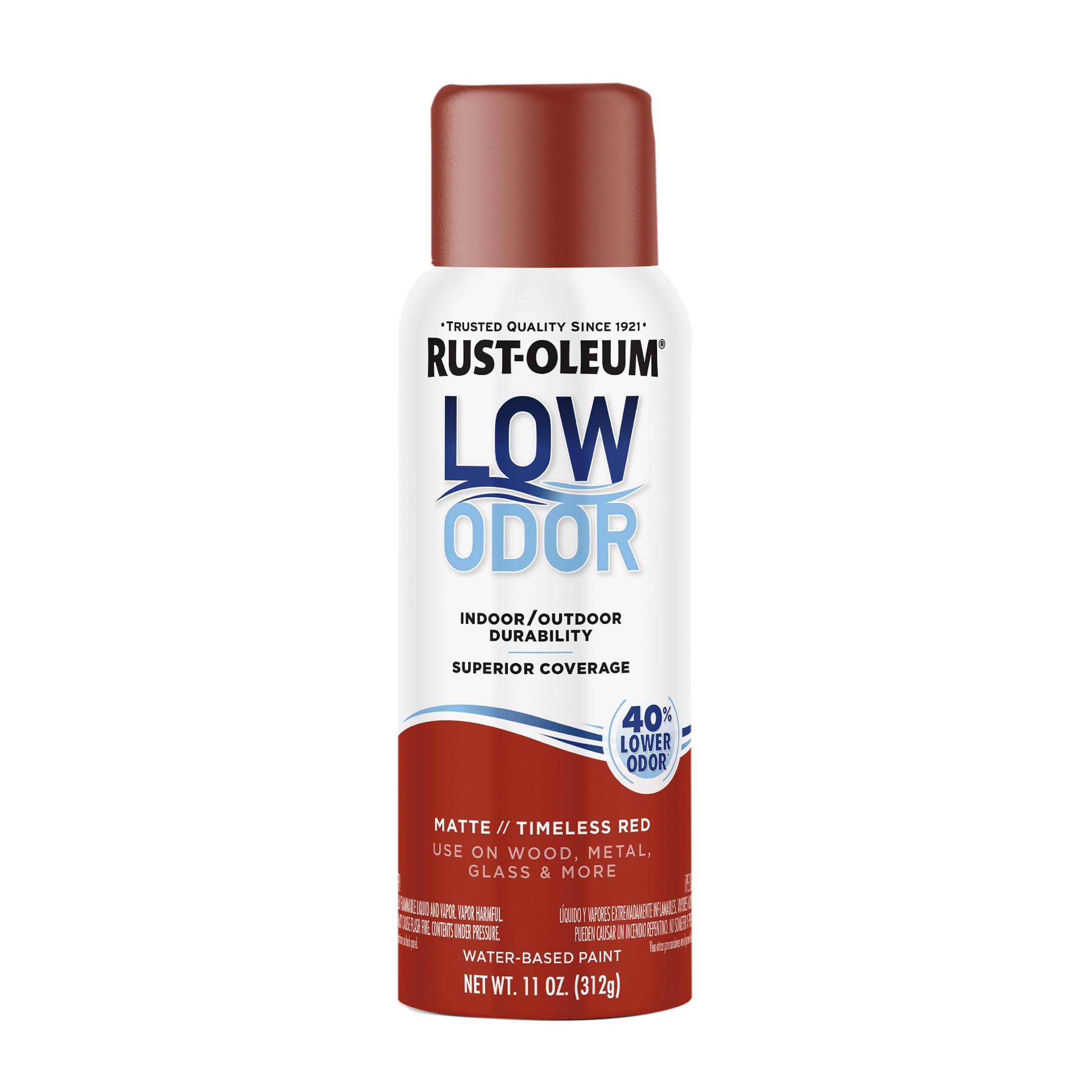 Rust-Oleum Low Odor Premium Spray Paint, Matte Timeless Red