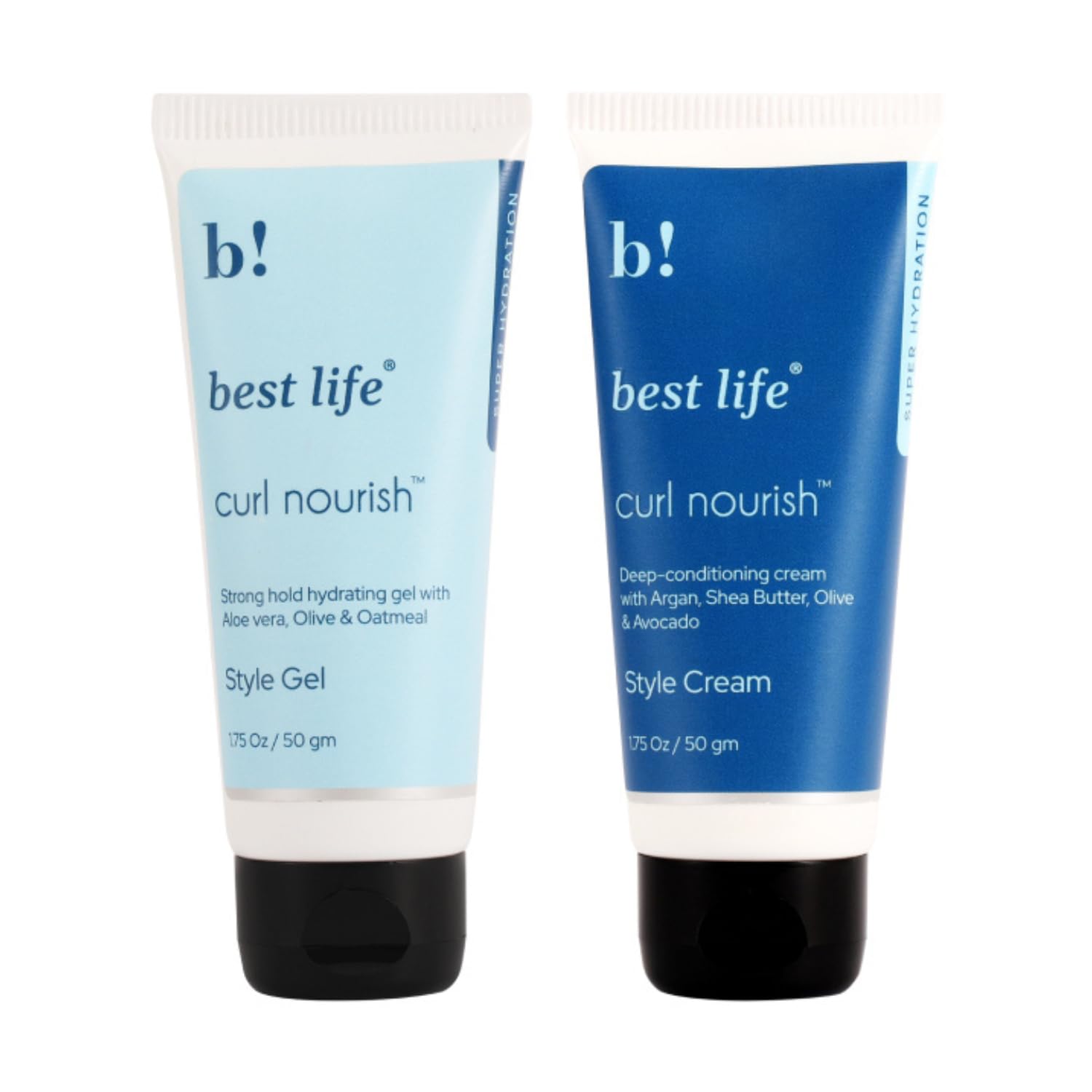 Best Life Curl Nourish Hydrating Hair Style Cream & Gel Set for For Dry Frizzy, Wavy & Curly Hair - 50 g (Combo Pack of 2)