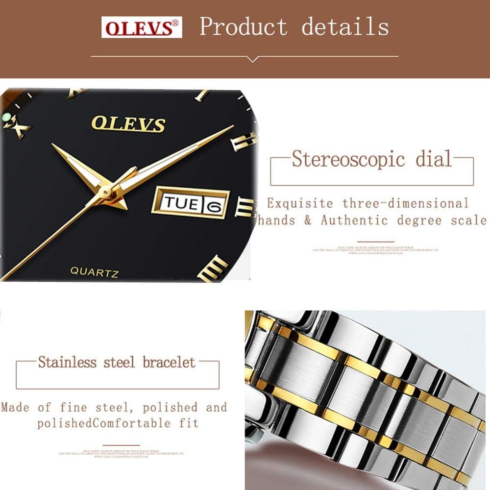 Miniatura 4 de OLEVS Relojes clásicos para hombre con fecha, reloj de hombre de acero inoxidable con fecha, relojes de negocios para hombres, relojes de cuarzo