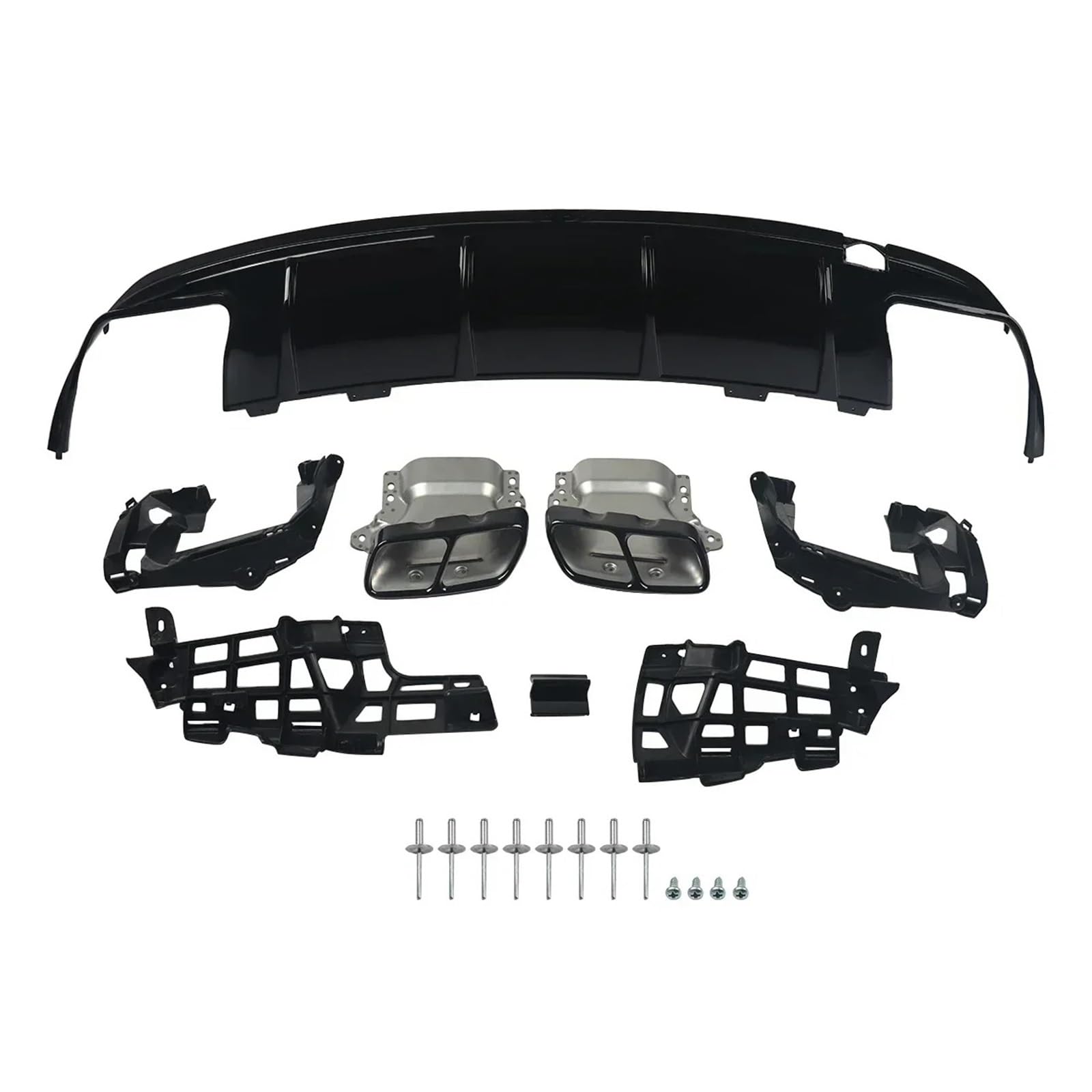 Difusor trasero para parachoques Benz CLA W117 C117 de 2012 a 2018 con colas de escape 8