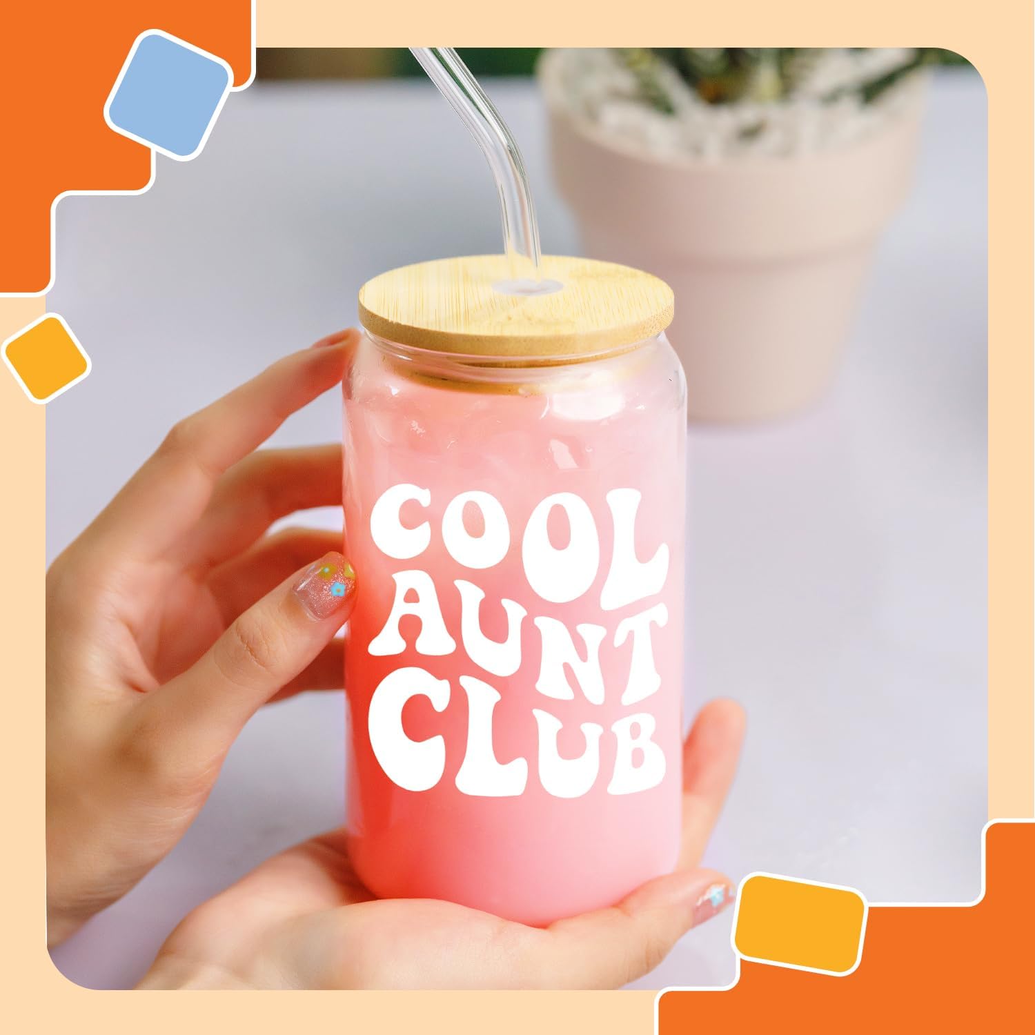 NewEleven Gifts For Aunt From Niece, Nephew - Cool Gifts For Auntie, Sister - Aunty Birthday Gift - Announcement, Promoted To Aunt - 16 Oz Coffee Glass - Image 4