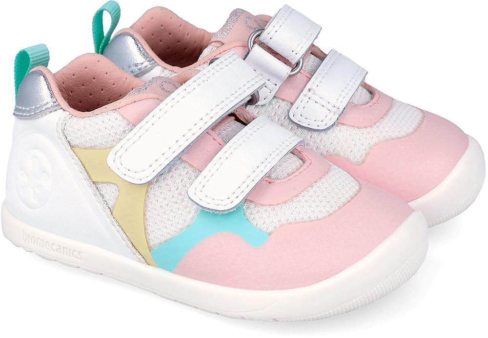 Biomecanics Scarpe Primo Passo 262165,Bianco Multicolore,Punta Larga,Contrafforte al Tallone,Ergonomica