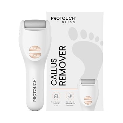 PROTOUCH Bliss Callus Remover | Rechargeable Electric Foot Scrubber for Dead Skin & Cracked Heels | 3 Roller Heads, 2 Sp