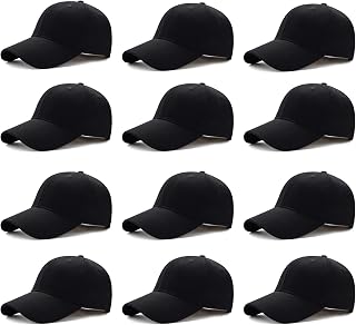 12 Pieces Baseball Cap for Women Classic Dad-Hat Adjustable Unconstructed Plain Cap