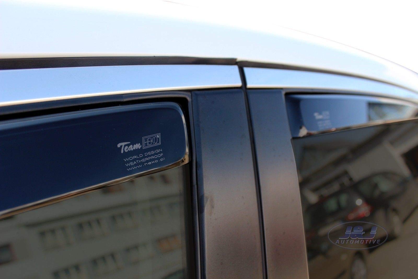 J&J AUTOMOTIVE | Deflettori d'Aria Antiturbo per Grande Punto 5-Porte 2005-2018, Set di 2 Pz, Nero, Antivento, Antipioggia, Fume' Oscurati