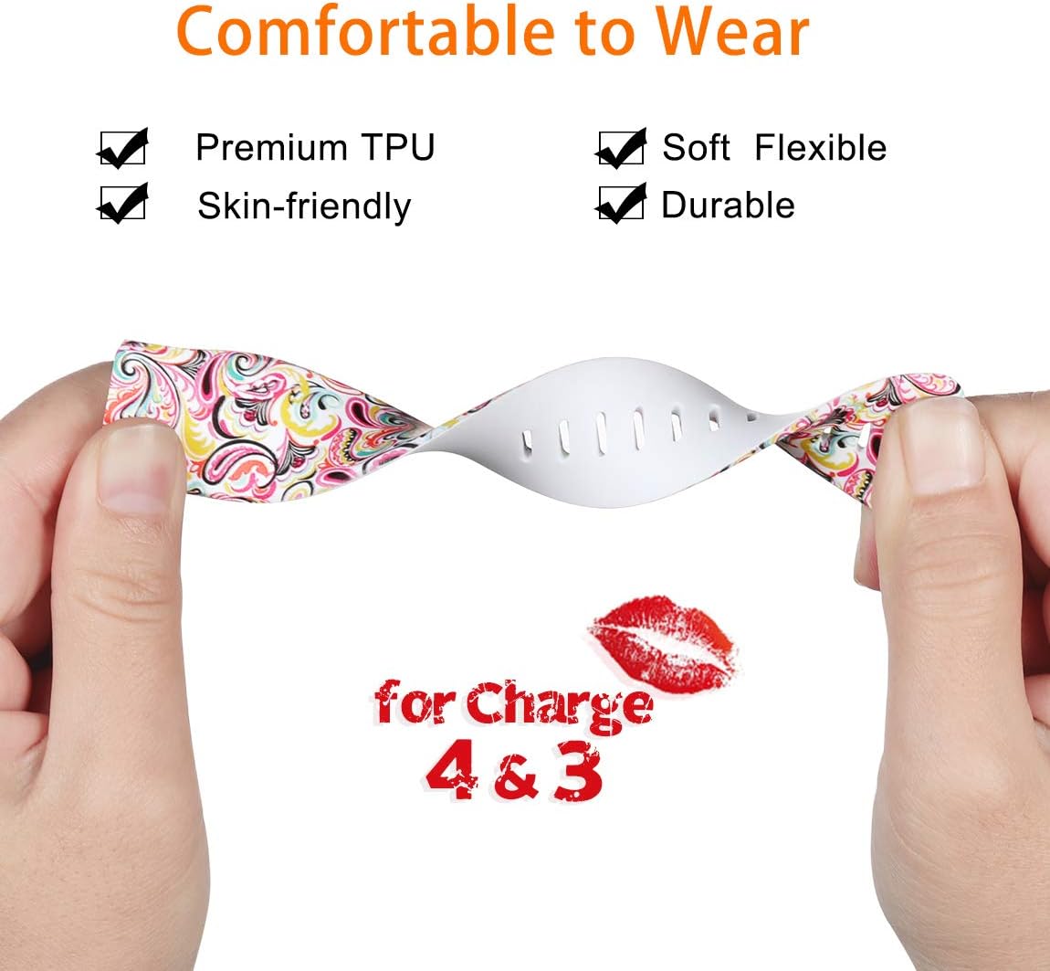 Maledan Compatible with Charge 4 and Charge 3 Bands, Paisley Pattern, Small